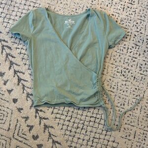 Hollister XS Women's baby tee Sage Short Sleeve Wrap Top